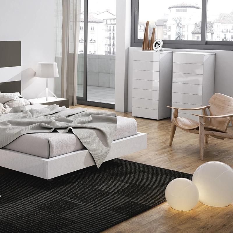 Modern Simple Design Home Furniture Melamine Bedroom Set with Bed Night Stand Dressing Table