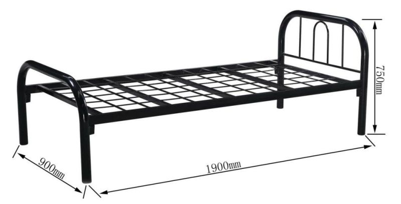 Worker Used Design Modern Steel Metal Iron Single Bed