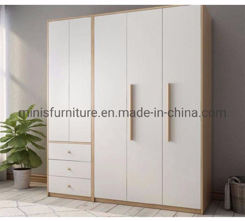 (MN-MWD50) China Manufacture Bedroom Furniture Wooden 4 Doors Big Wardrobe with Drawers