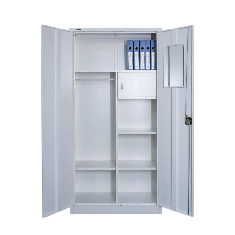Office Furniture Newly Steel Clothes Cabinet Iron Cupboard with Mirror