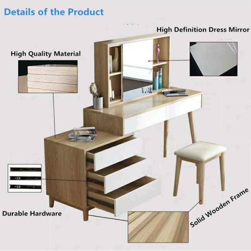 Simple Design Living Room Wooden Bedside Table Cabinet MDF Home Bedroom Furniture Dresser