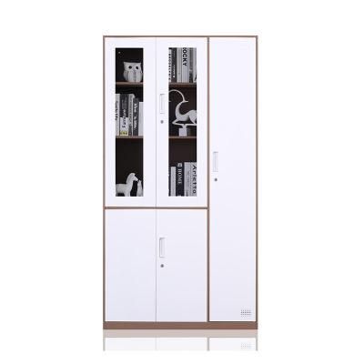 Hihg Quality 2 Glass Door Steel File Cabinet with Metal Wardrobe