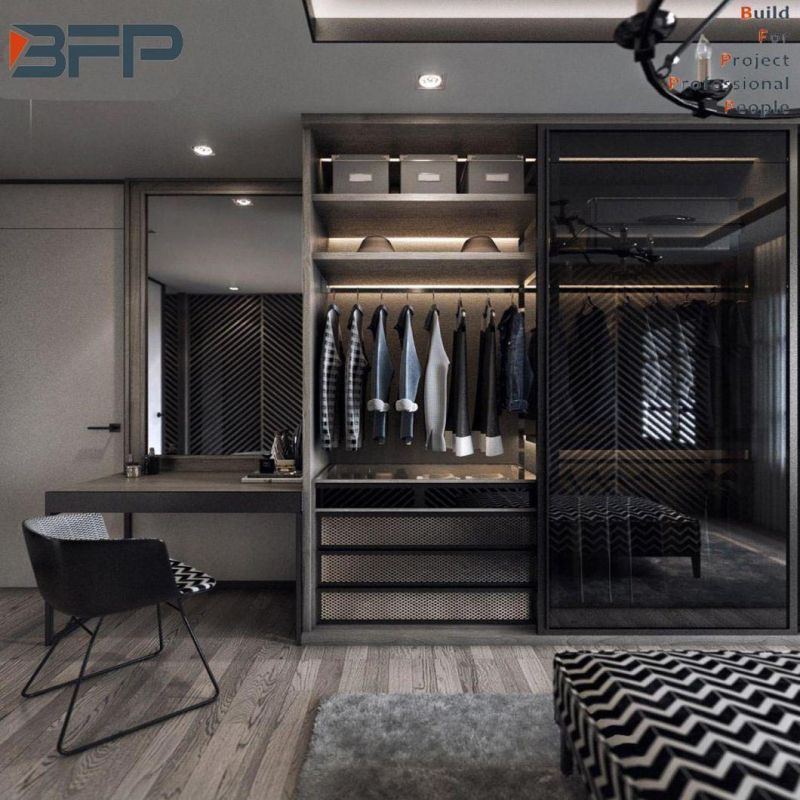 Luxury High End Design Affordable Price Melamine Faced Particleboard Walk in Wardrobe