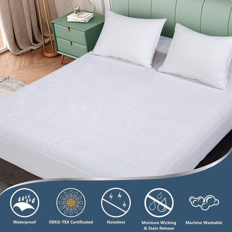 King Mattress Protector 100% Waterproof Mattress Pad Cover Oeko Tex 100 Cotton Terry Breathable Mattress Protector