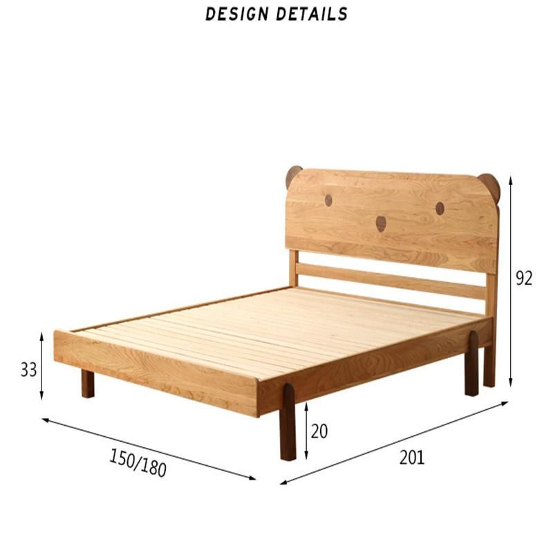 Nordic Modern Minimalist Black Walnut and White Oak Double Bed 0010