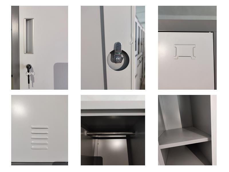 High Quality Metal Steel Storage Locker with 2 Door and Hanger/Mirror Inside