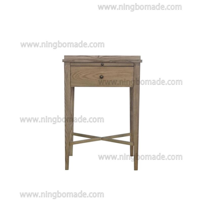 Classic Contemporary Interiors Furniture 007 Natural Ash Tray Top Bedside Table with 1 Sliding Panel