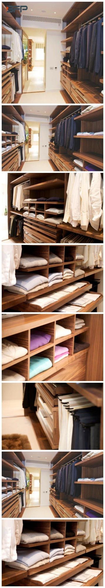 Modern Walk in Closet Wooden Furniture Melamine Bedroom Wardrobes
