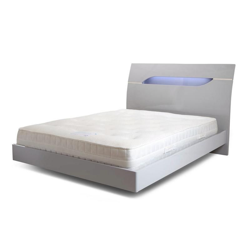 Nova 2.1m King Bed in Gray-Blue Color and High Gloss Finish