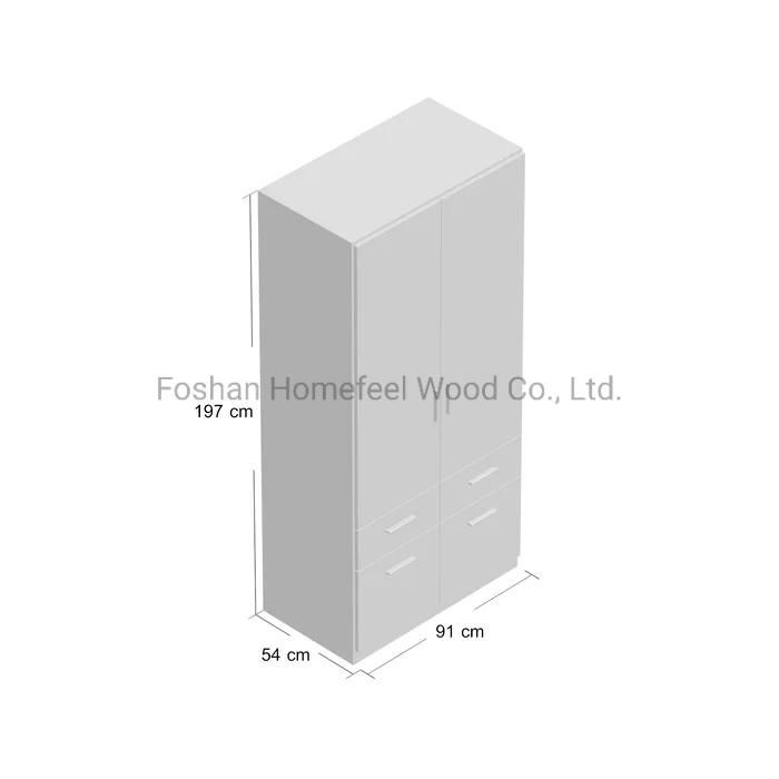 Hot Sales Furniture Simple Two Door Design Bedroom Wooden Wardrobe (HF-WB33)