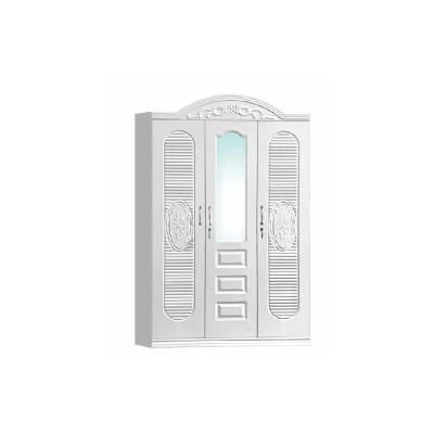 Bedroom Furniture 3 Door White Wardrobe with Mirror
