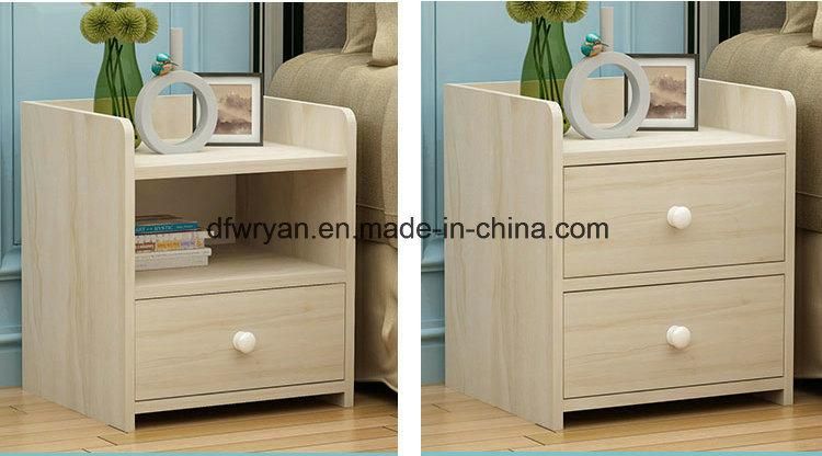 Bedroom Furniture Wooden Melamine Board Bedside Table Nightstand Drawer Cabinet