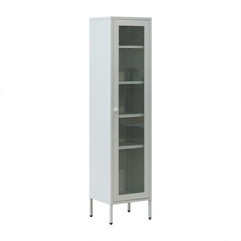 Cheap Price Modern Design 2 Glass Door Storage Metal Cabinet