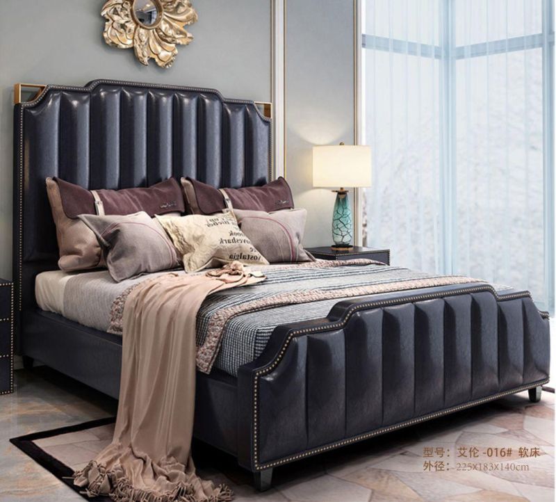 Luxury Designs Modern Stainless Steel King Size Soft Wooden Bed Frame Platform