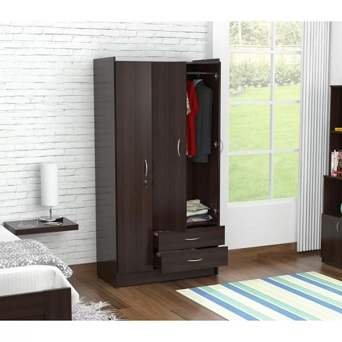 Simple Design Melamine Bedroom Wardrobe Furniture (HF-WF05132)