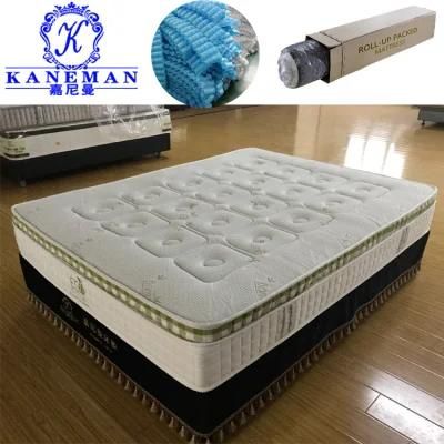 Healthy Care 12inch Luxury Memory Foam Bamboo Pocket Spring Mattress for 5 Star Hotel