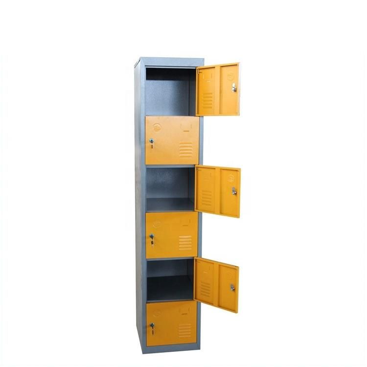 Single Row 6 Door Small Steel Locker Cabinet Metal Colorful Small Storage Locker