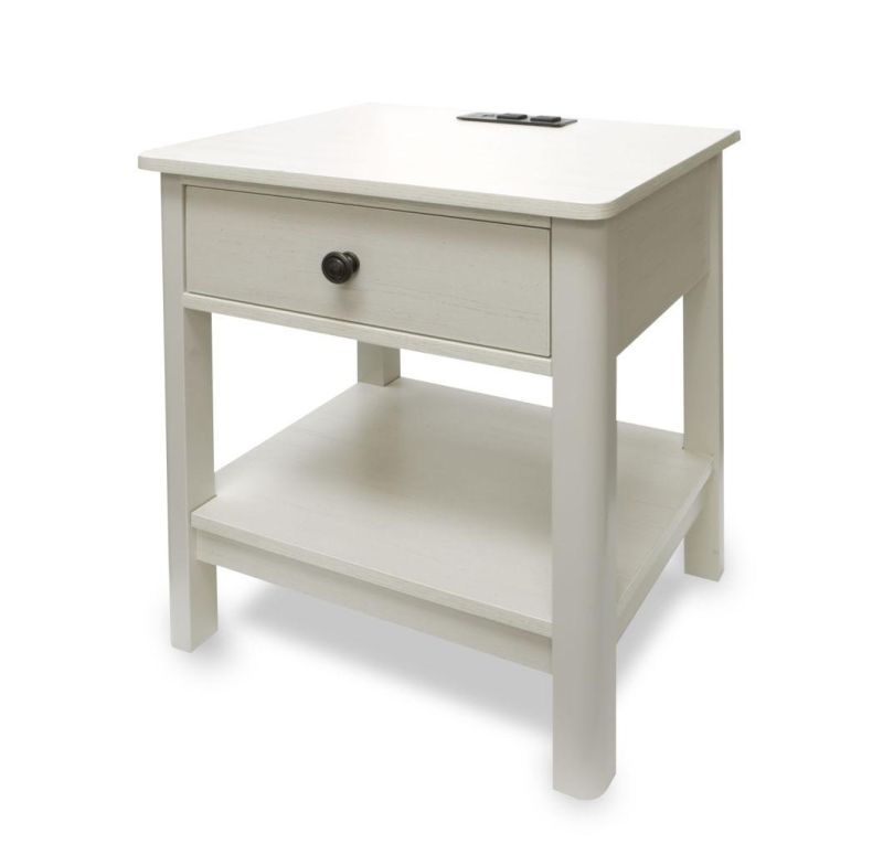 Nightstand Bedside Table Wood Table with Drawer with USB