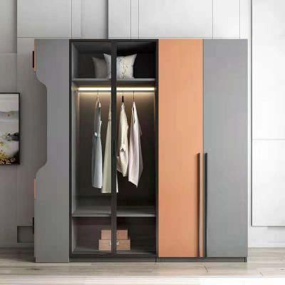 Light Luxury Nordic Four Door Hanging Glass Drawers Wardrobe