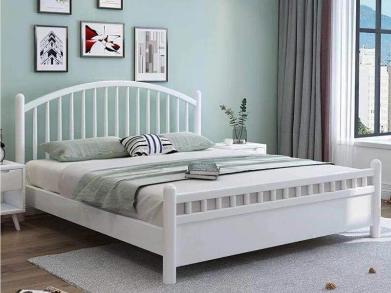 Wood Platform King Bed Oak Finished Headboard/Footboard/Wood Slat