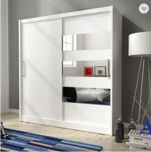 New Design 3 Sliding Mirrored Doors Morden Bedroom Wardrobe White Wood Particle Board 180 / 200cm