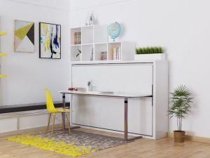 Simple Design Tilting Single Bed with Office Table