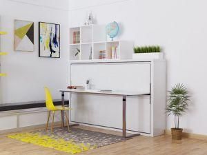 Simple Design Tilting Single Bed with Office Table