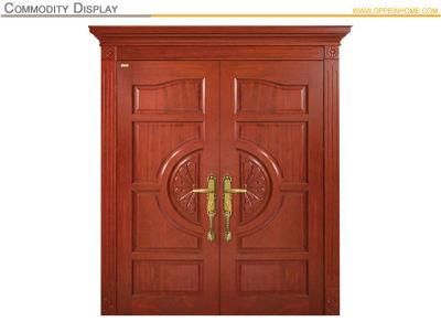 Oppein Indonesia Price Double Teak Solid Wood Main Door