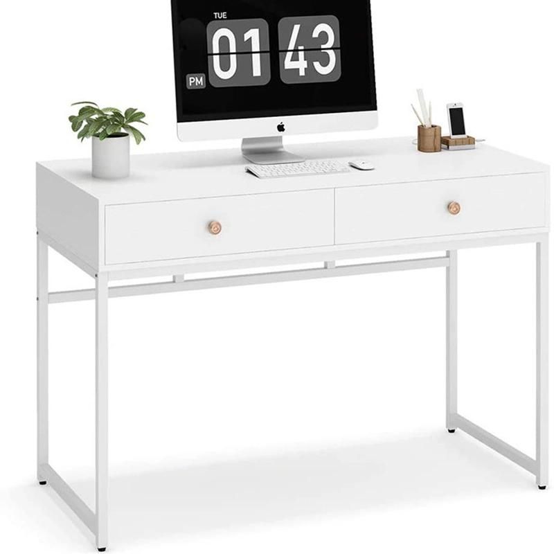 Simple White Study Bedroom Storage with Drawer Dressing Desk 0313