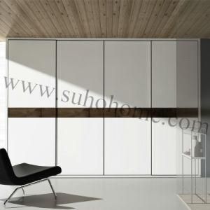 Popular High Gloss White Closet with Sliding Door