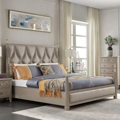American Light Luxury Project Home Furniture Wooden Double Size Bed