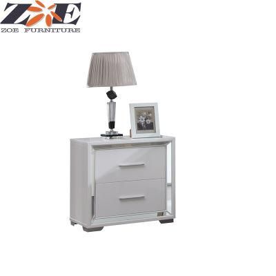 Modern Hot Selling Bedroom Bedside Table with Mirror Strip