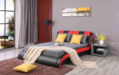 Huayang Top Seller Modern Double Bed Bedroom Furniture Wall Bed King Bed with Storage King Bed