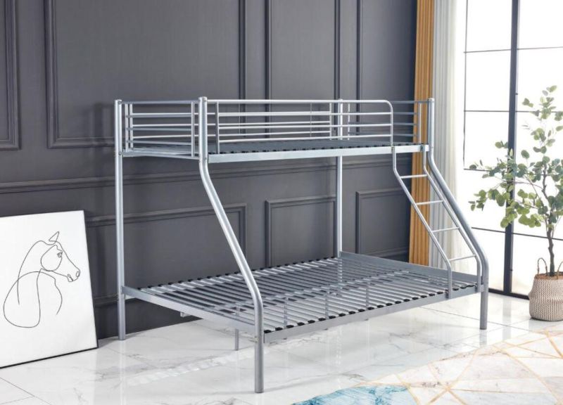 Kd Structure Twin Over Full Metal Bunk Bed in Sliver Color