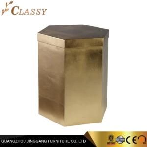 Classic Metasl Brushed Stainless Steel Golden Color Coffee Side Table