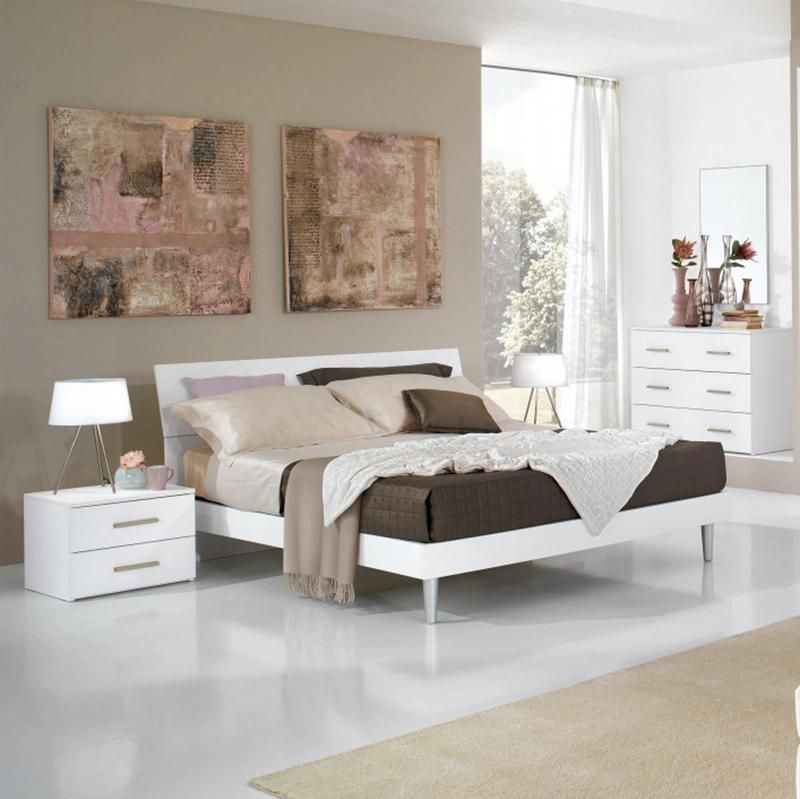 Contemporary Home Furniture Bedroom Set Double Bed Night Stand Dressing Table Wardrobe