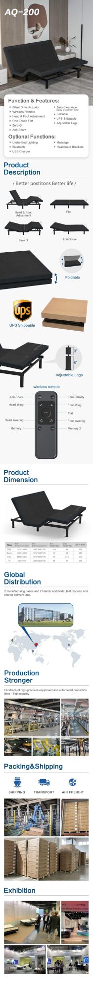 Dreamotion Motor Electric Multifunctional Furniture Senior Adjustable Lift Bed