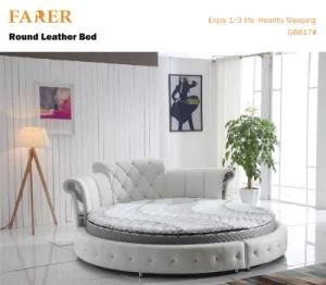 Round Leather Bed for Hotel Bedroom Furniture