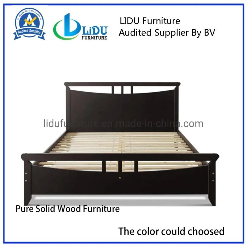 White Bed Frame Wood Platform Bed with Headboard Slatted Footboard
