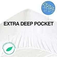 Mattress Pad Pillow Top Mattress Cover Quilted Fitted Mattress Protector Cotton Top 8-21" Deep Pocket Hypoallergenic Cooling Mattress Topper