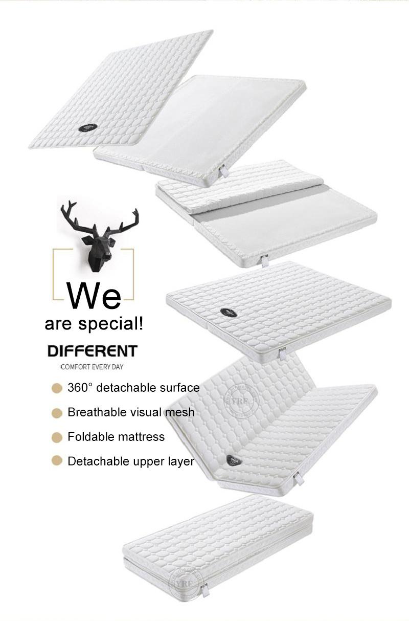 Travel Bedfoam Mattress Foldable Waterproof Fabric 8cm Single Bed