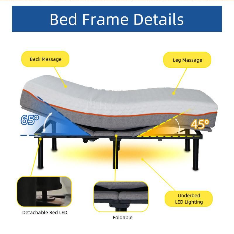 Foldable Adjustable Bed with Matching Mattress