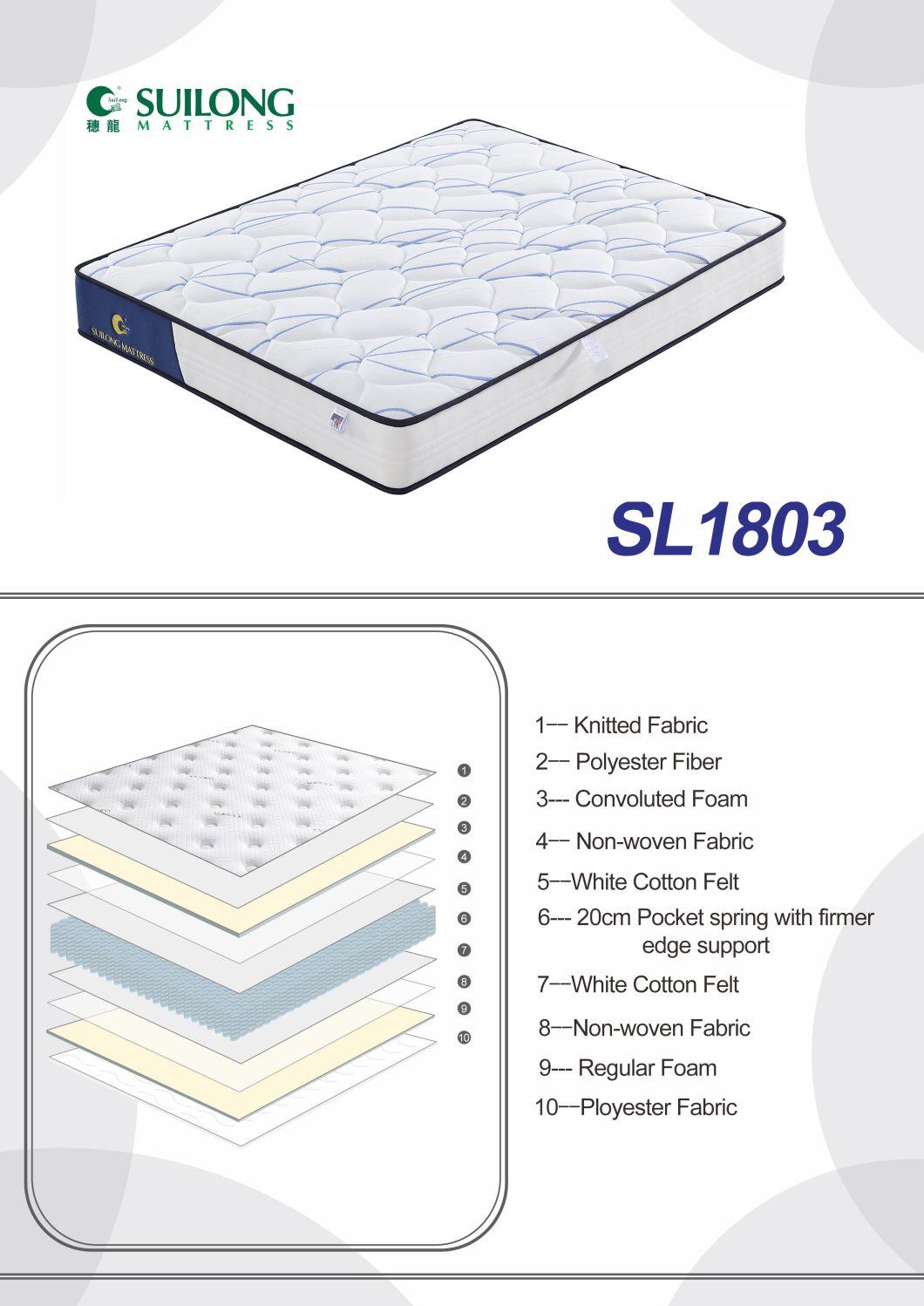 Hot Style Mattress Bedroom Furniture Tight Top Pocket Spring Mattress