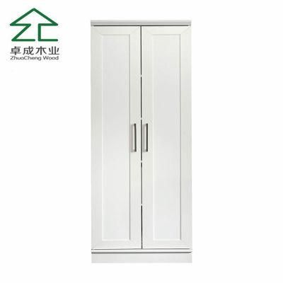 White Color Two Doors Wardrobe with Handle and Hinge