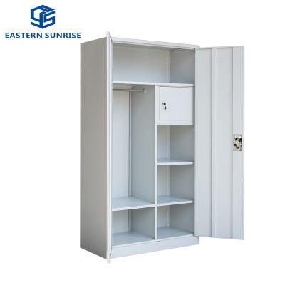 Knock Down Modern Clothes Wardrobe Steel Home Furniture with 2 Doors