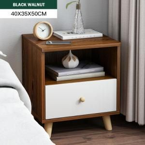 Bedroom Luxury European Modern Furniture with 1 Drawers Wood Bedside White Nightstand