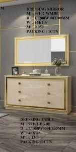 MDF Stainless Steel Dressing Table with Mirror Bedroom Set Dresser Modern Home Furniture