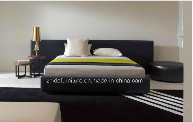 Modern Design King Size Bedroom Furniture Leather Bed
