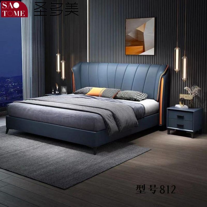 China Wholesale Furniture Leather Bedroom Furniture Set Double Bed King Bed