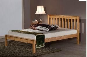 Wood Bed Frame with Low End Pine